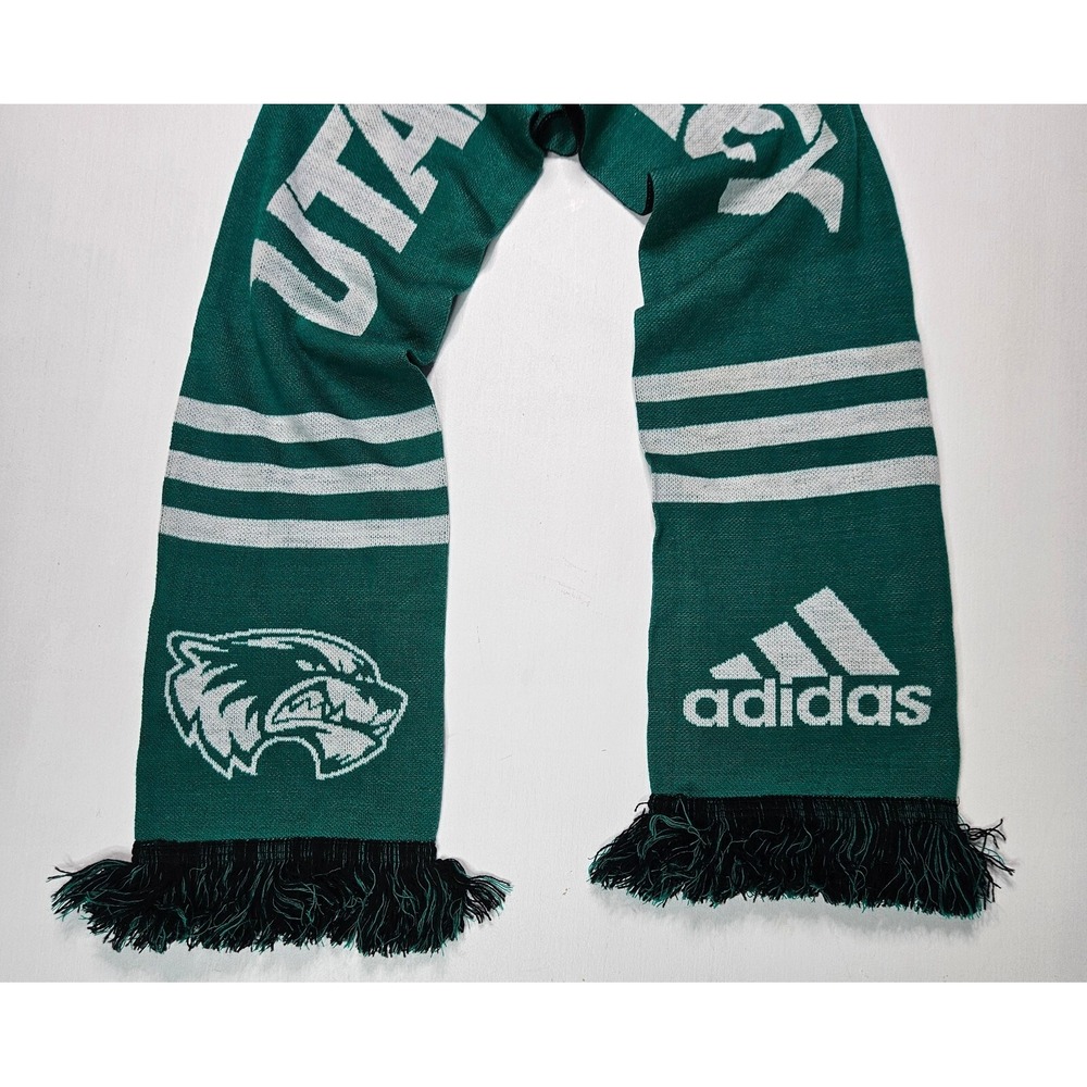 Utah Valley Wolverines Adidas Scarf OS Green Knit Fringe Soccer Fan Gear